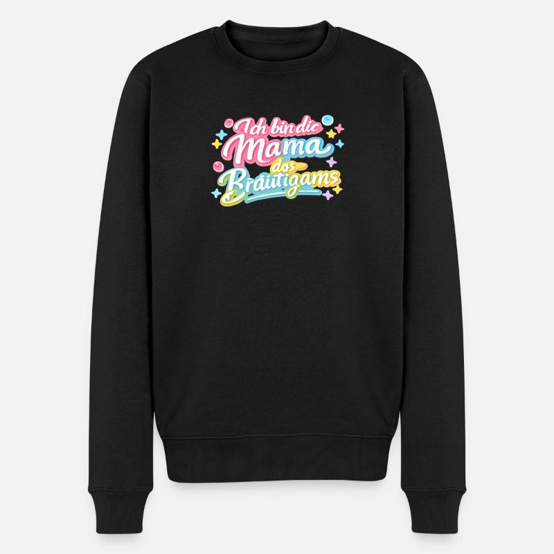 Mama des Bräutigams Geschenkidee - Männer Premium Bio Pullover - Schwarz