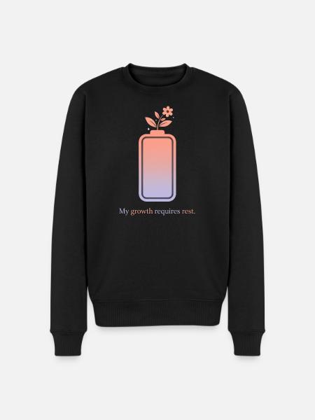 My Growth Requires Rest – Selfcare Design - Men's Premium Organic Jumper - black