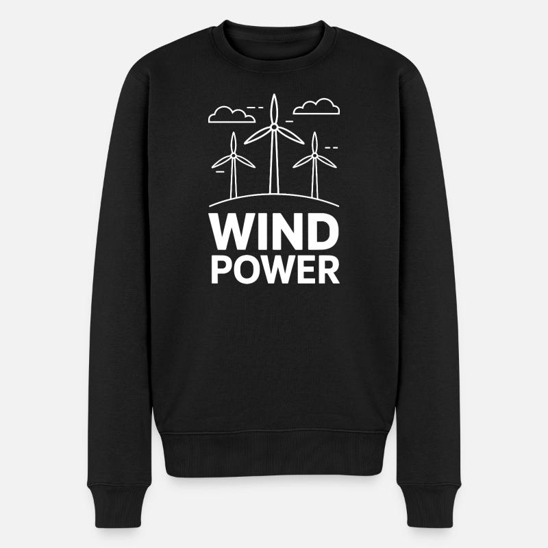 Énergie éolienne Énergie éolienne Énergie renouvelable - Pull Premium bio Homme - noir
