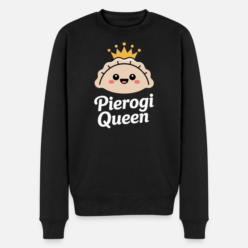 Queen Dumplings – Niedliche Dumpling in der Krone - Männer Premium Bio Pullover - Schwarz