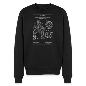 Plan d’édition vintage pour receveur de baseball - Pull Premium bio Homme - noir - Devant - Nico (187cm)