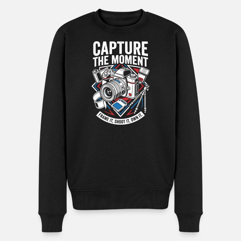 Capture The Moment Photography - Männer Premium Bio Pullover - Schwarz