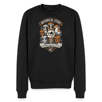 Botanical Study - Männer Premium Bio Pullover - Schwarz - Vorne - Nico (187cm)