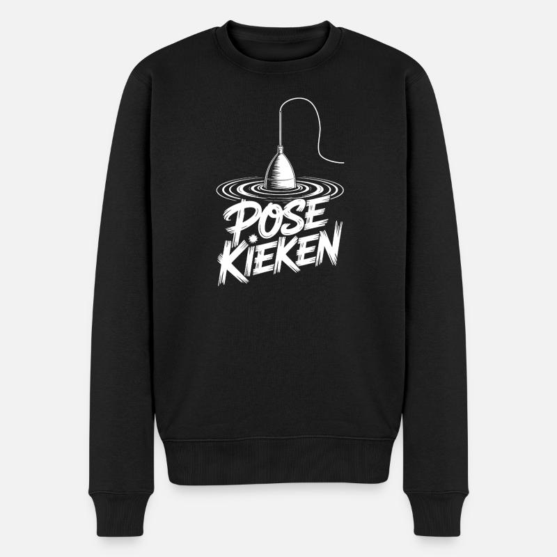 Pêche, Dicton, Pose - Pull Premium bio Homme - noir