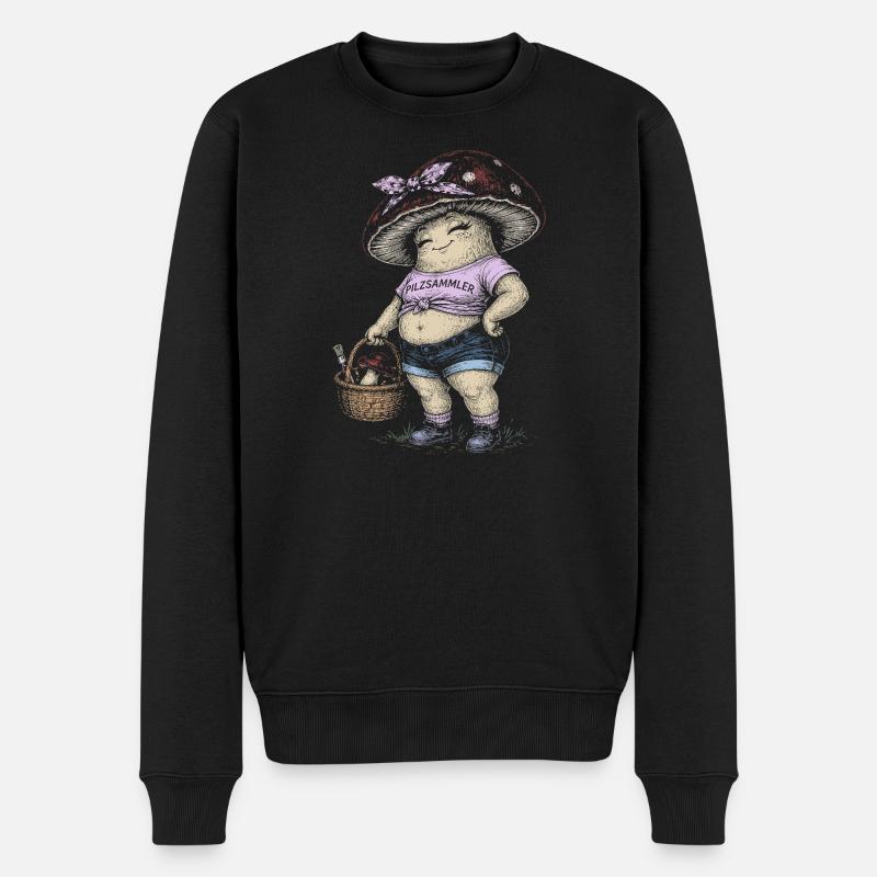 Steinpilze - Männer Premium Bio Pullover - Schwarz