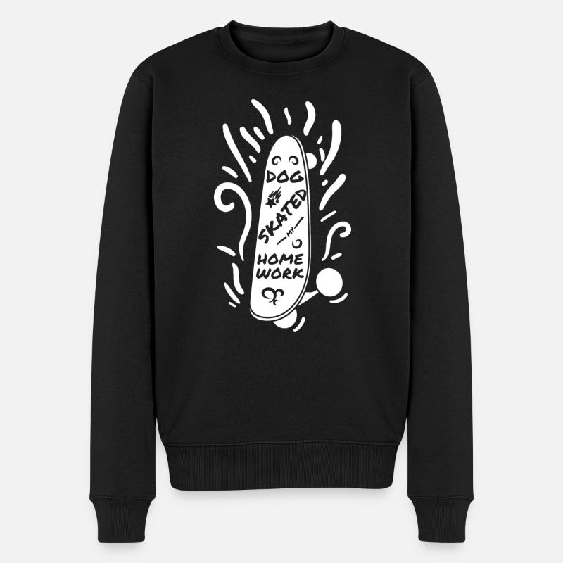 Lustiger Skateboardingspruch - Männer Premium Bio Pullover - Schwarz