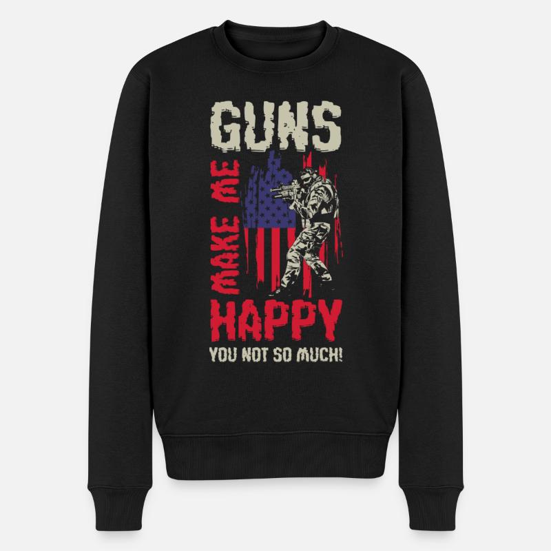 Waffe Gewehr Jagd - Männer Premium Bio Pullover - Schwarz