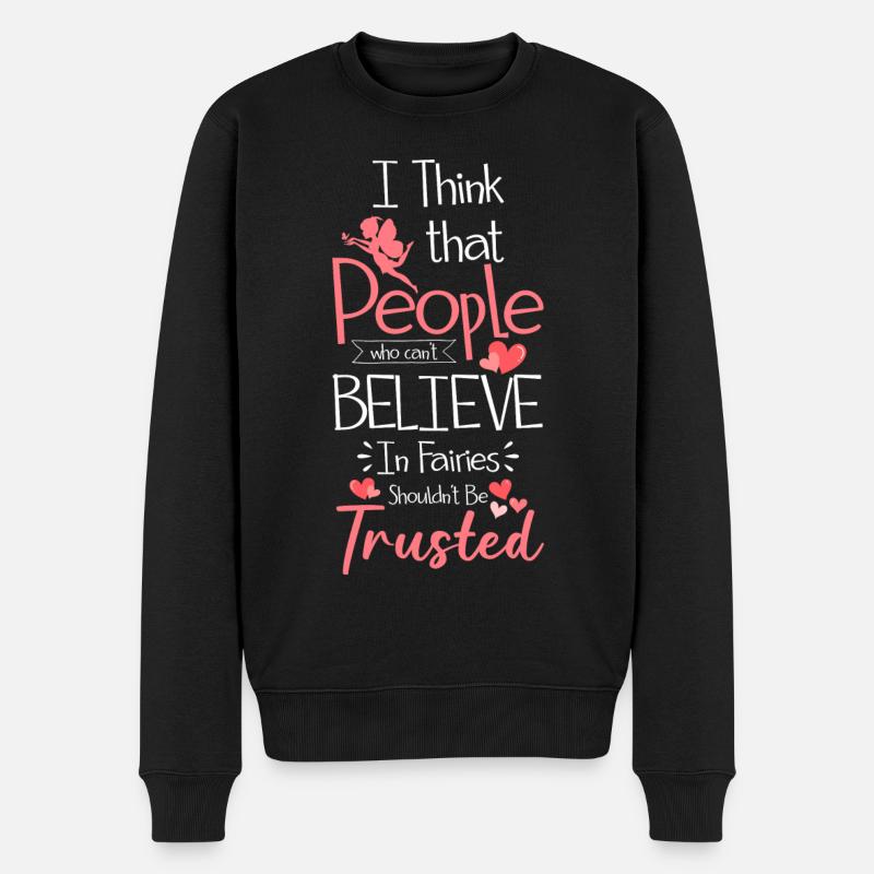 Elfe Mädchen Blütenfee - Männer Premium Bio Pullover - Schwarz