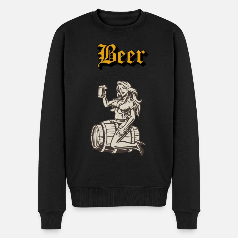 Bier Trinken - Männer Premium Bio Pullover - Schwarz