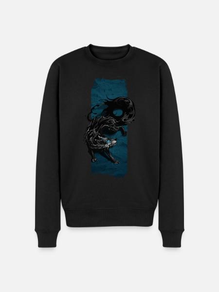 Shadow Sentinel: Mythical Shadow Wolf - Men's Premium Organic Jumper - black