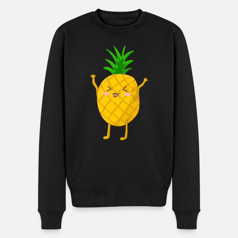 Drôle d’ananas joyeux - Pull Premium bio Homme - noir