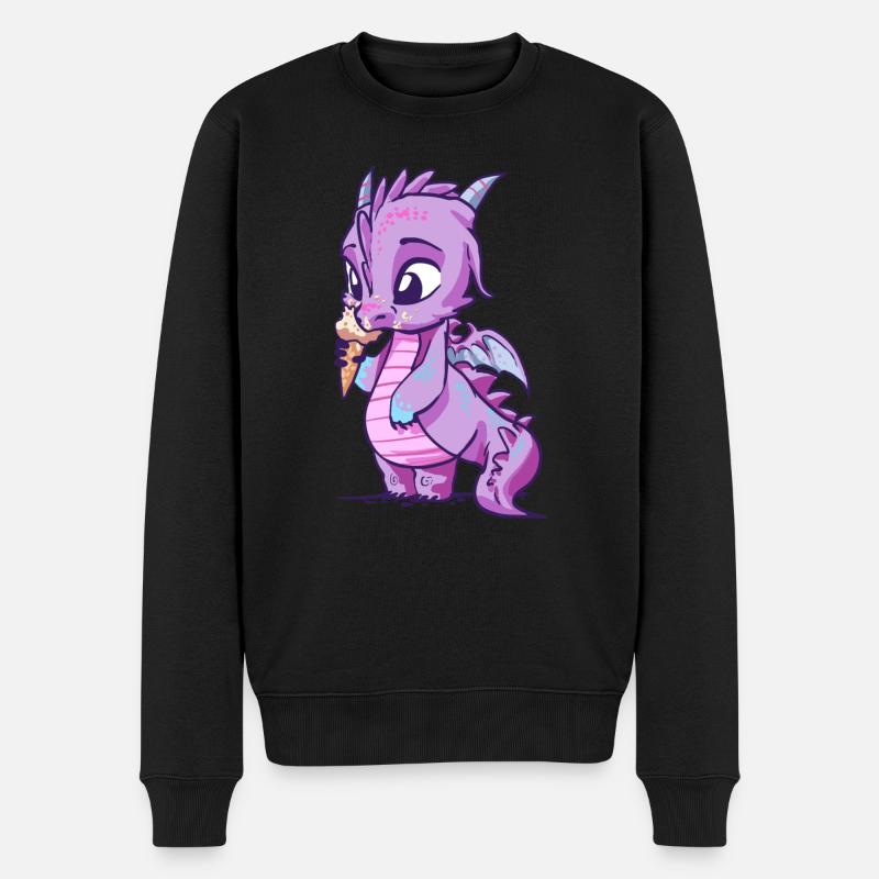 Drachengeschenk für einen Fantasy-Nerd - Männer Premium Bio Pullover - Schwarz