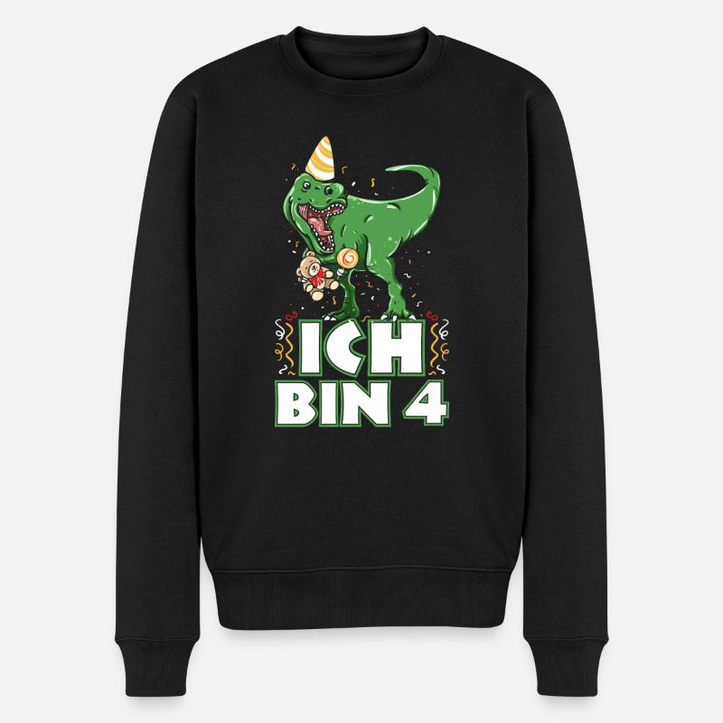 4 Jahre Alt Kindergeburtstag - 4. Geburtstag - Männer Premium Bio Pullover - Schwarz