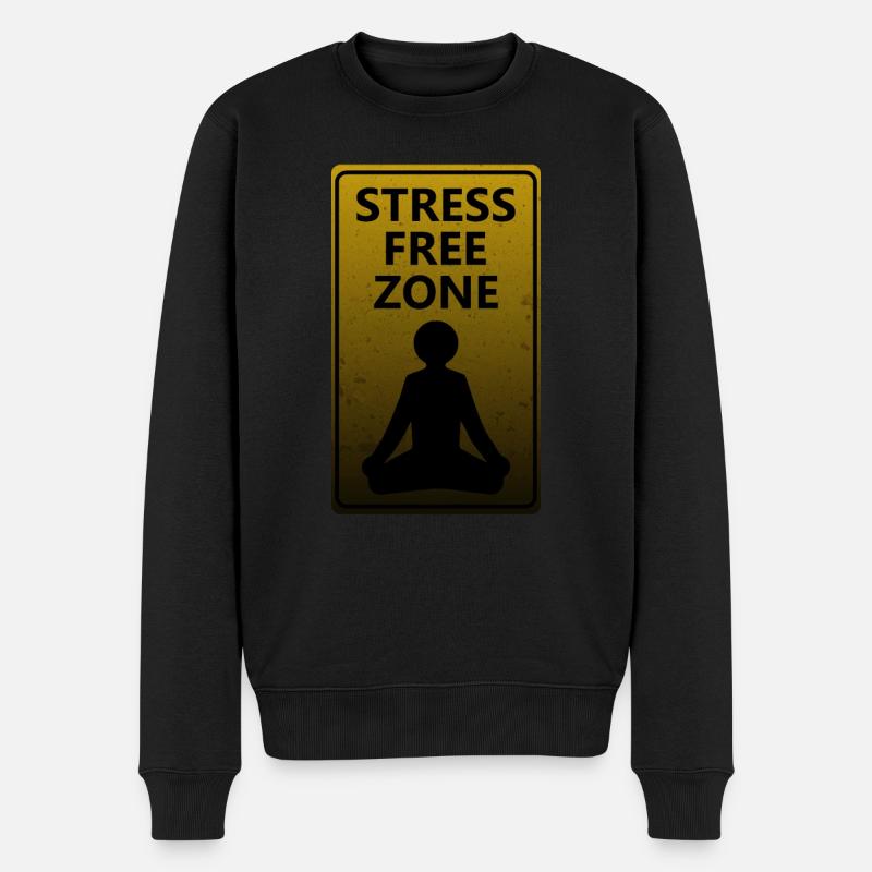 Stressfreie Zone - Männer Premium Bio Pullover - Schwarz