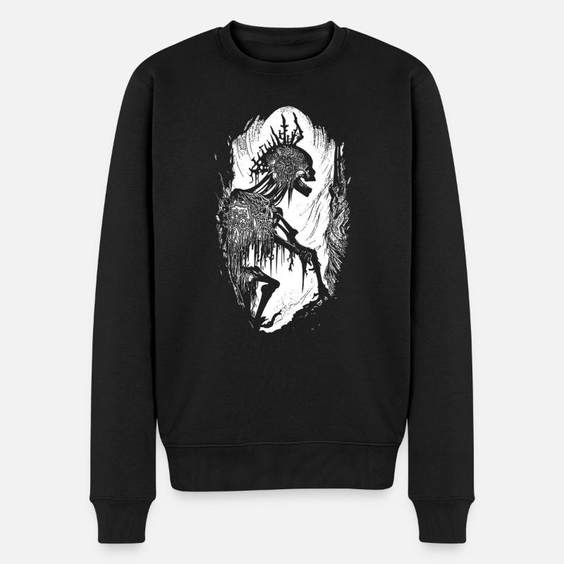 Halloween Skelett - Männer Premium Bio Pullover - Schwarz