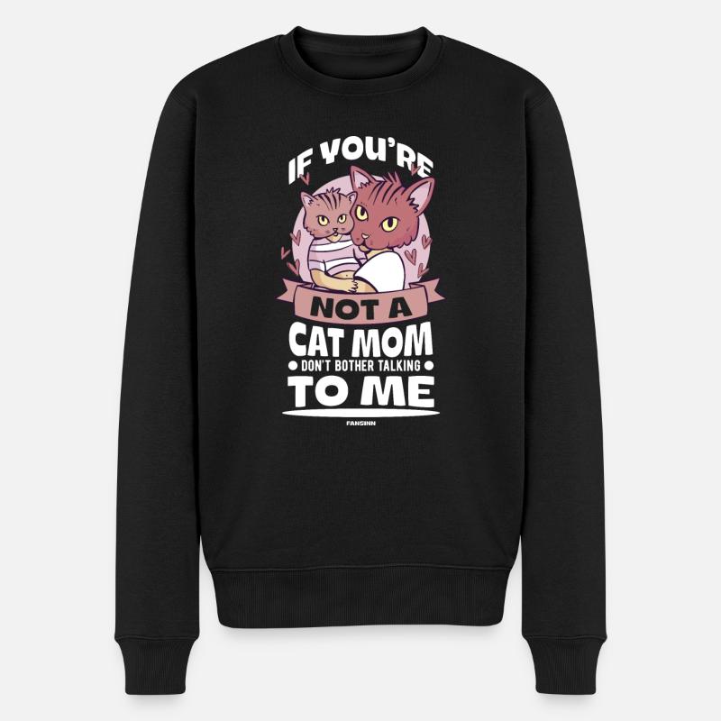 Katzenmama - Männer Premium Bio Pullover - Schwarz