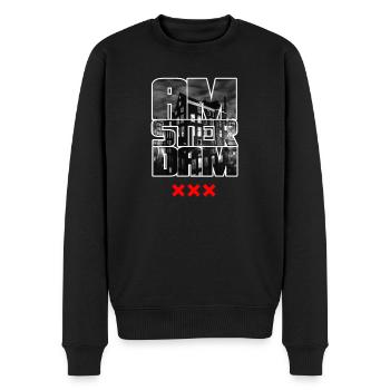AMSTERDAM - Männer Premium Bio Pullover - Schwarz - Vorne - Nico (187cm)