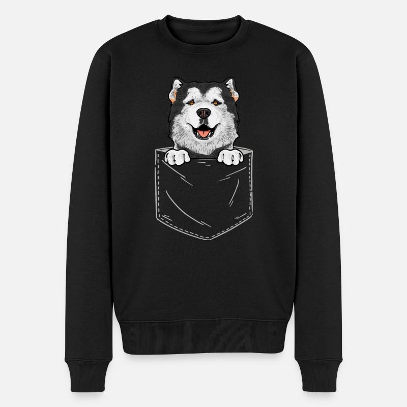 Alaskan Malamute Hund - Männer Premium Bio Pullover - Schwarz