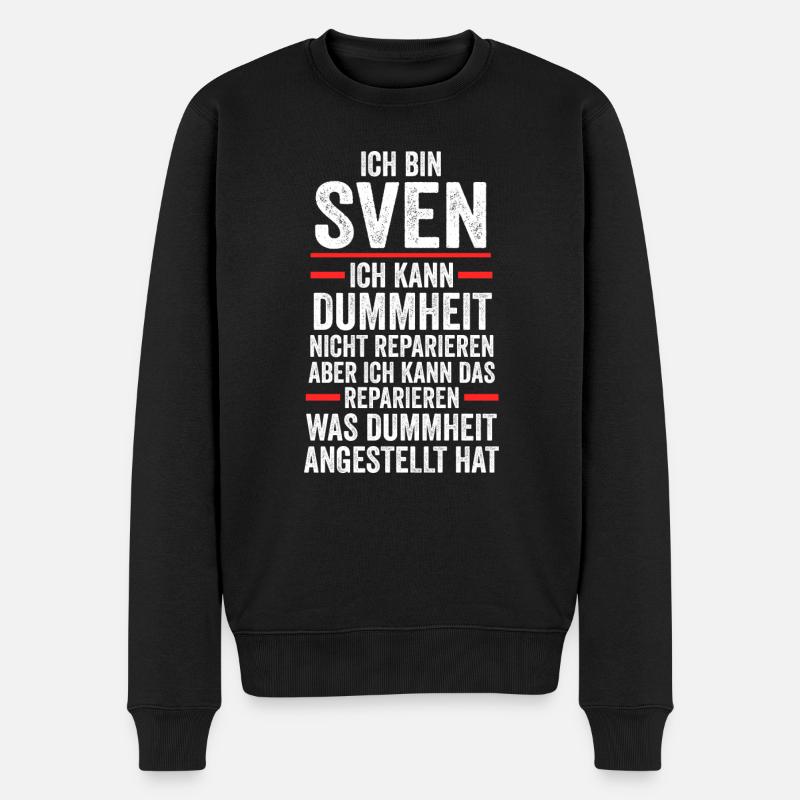 Sven - Männer Premium Bio Pullover - Schwarz
