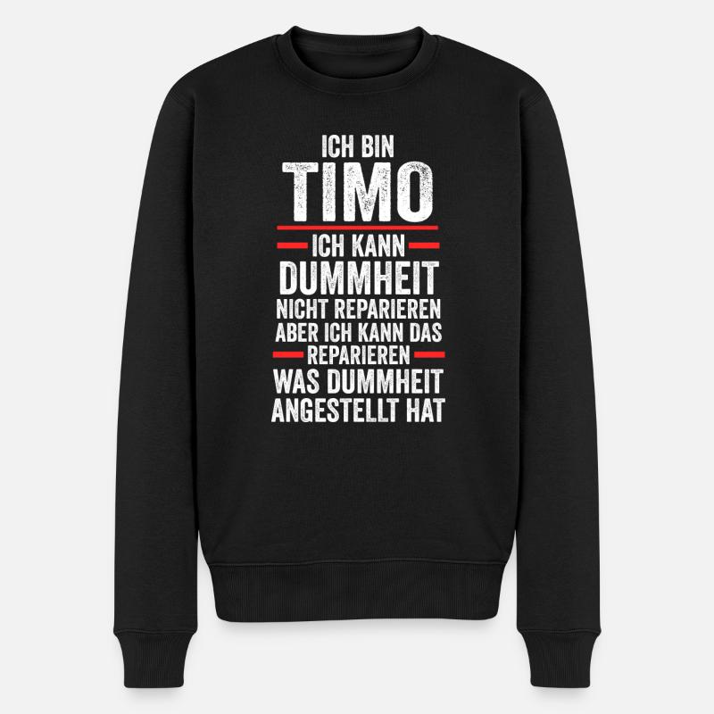 Timo - Männer Premium Bio Pullover - Schwarz