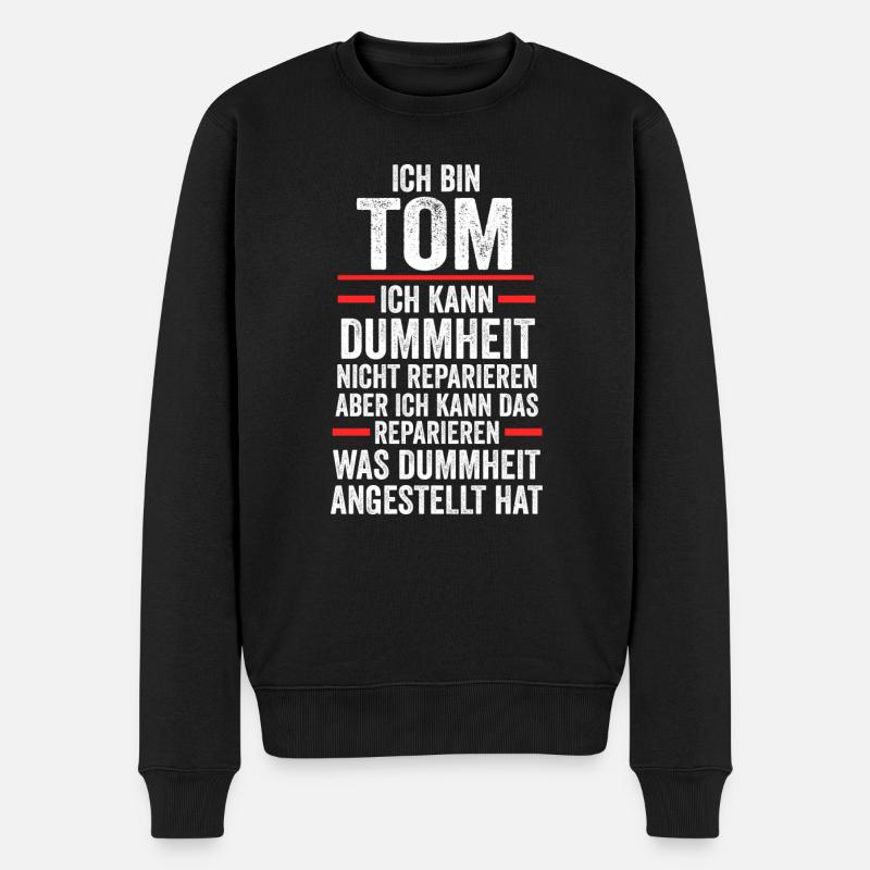 Tom - Männer Premium Bio Pullover - Schwarz