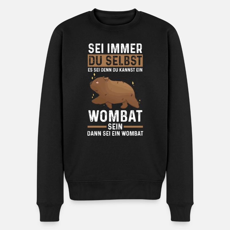 Wombat - Männer Premium Bio Pullover - Schwarz