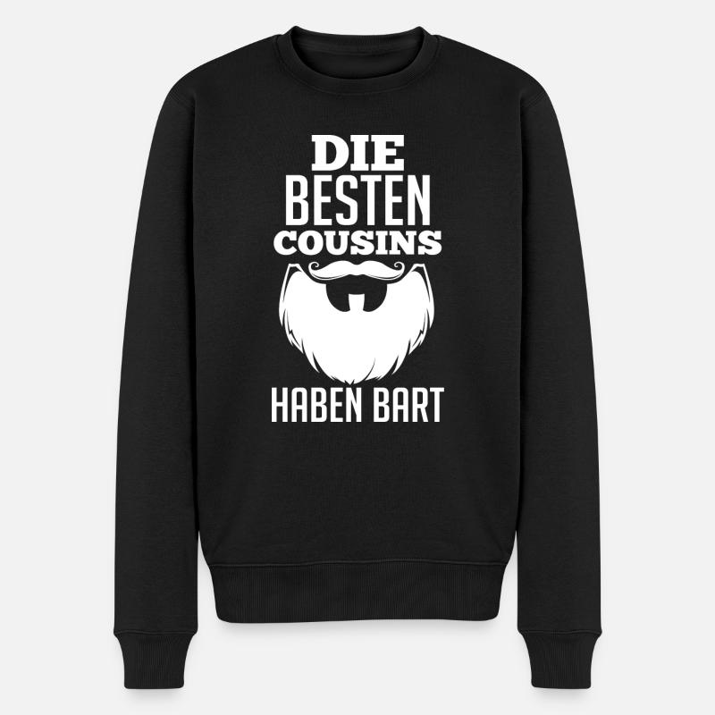 Bart Cousin - Männer Premium Bio Pullover - Schwarz