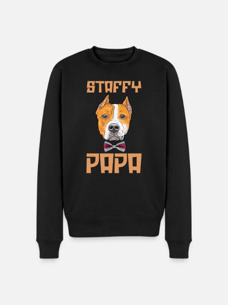 Dog Staffy Papa - Men's Premium Organic Jumper - black