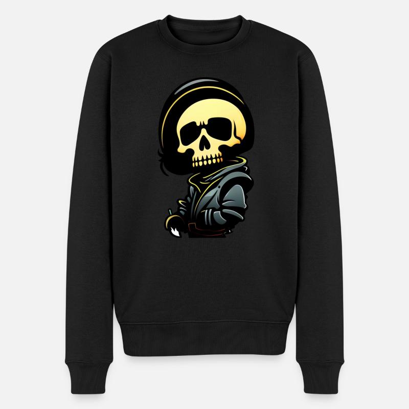 Squelett biker cartoon - Pull Premium bio Homme - noir