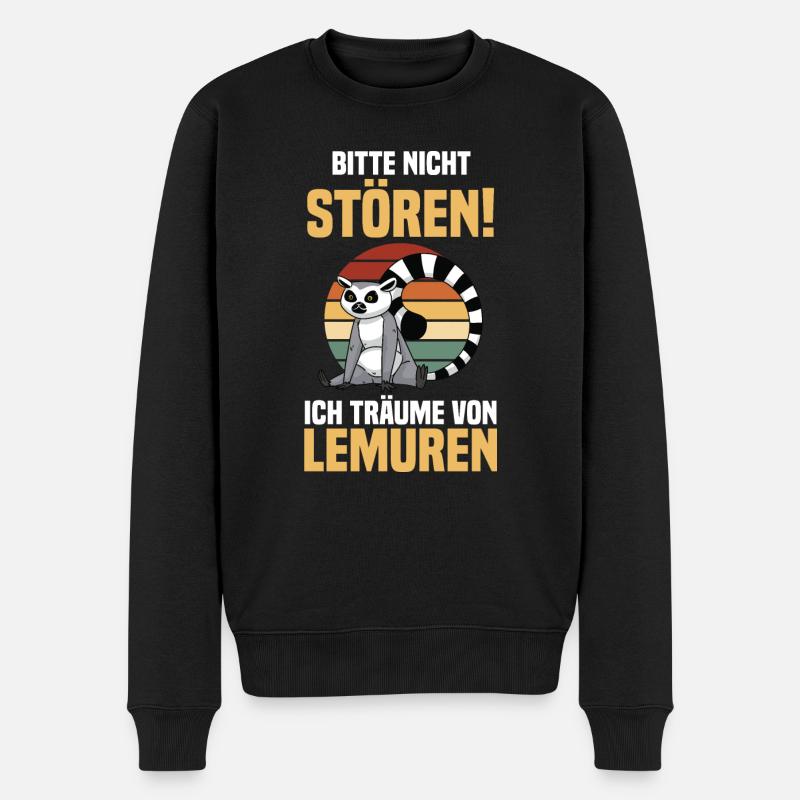 Lemur - Männer Premium Bio Pullover - Schwarz