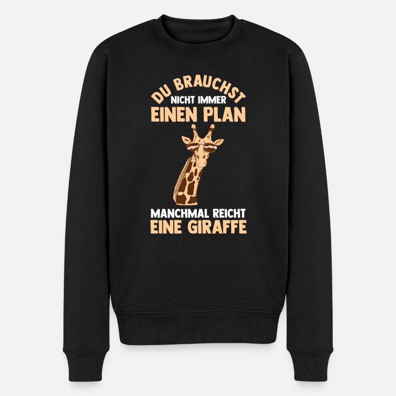 Giraffe Giraffen - Männer Premium Bio Pullover - Schwarz