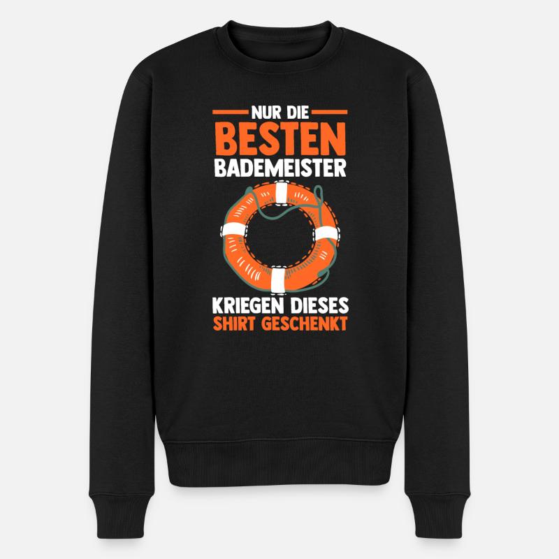 Rettungsschwimmer Bademeister - Männer Premium Bio Pullover - Schwarz