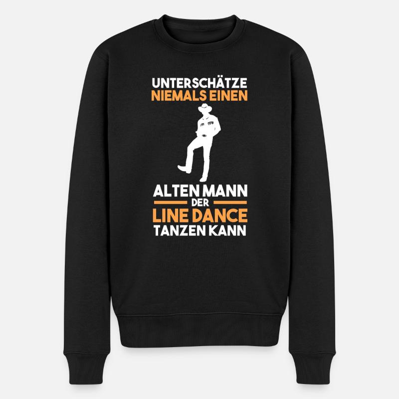 Line Dance Tänzer - Männer Premium Bio Pullover - Schwarz