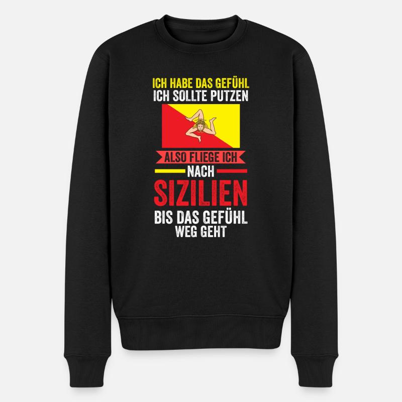Sizilianer Sizilianisch Sizilien - Männer Premium Bio Pullover - Schwarz