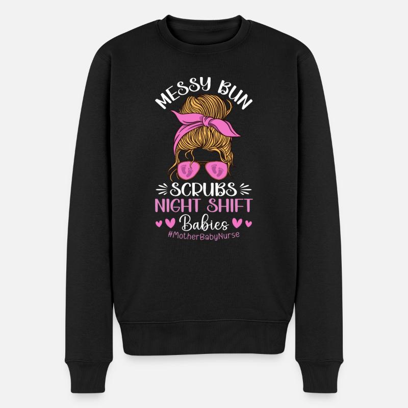 Krankenschwester Baby Entbindungsschwester - Männer Premium Bio Pullover - Schwarz