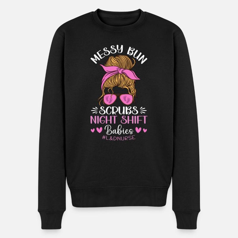 Krankenschwester Baby Entbindungsschwester - Männer Premium Bio Pullover - Schwarz