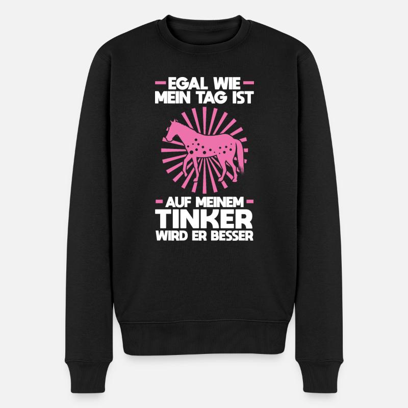 Tinker Pferd Reiter Geschenk - Männer Premium Bio Pullover - Schwarz