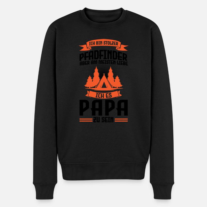 Pfadfinder Papa Scout Geschenk - Männer Premium Bio Pullover - Schwarz