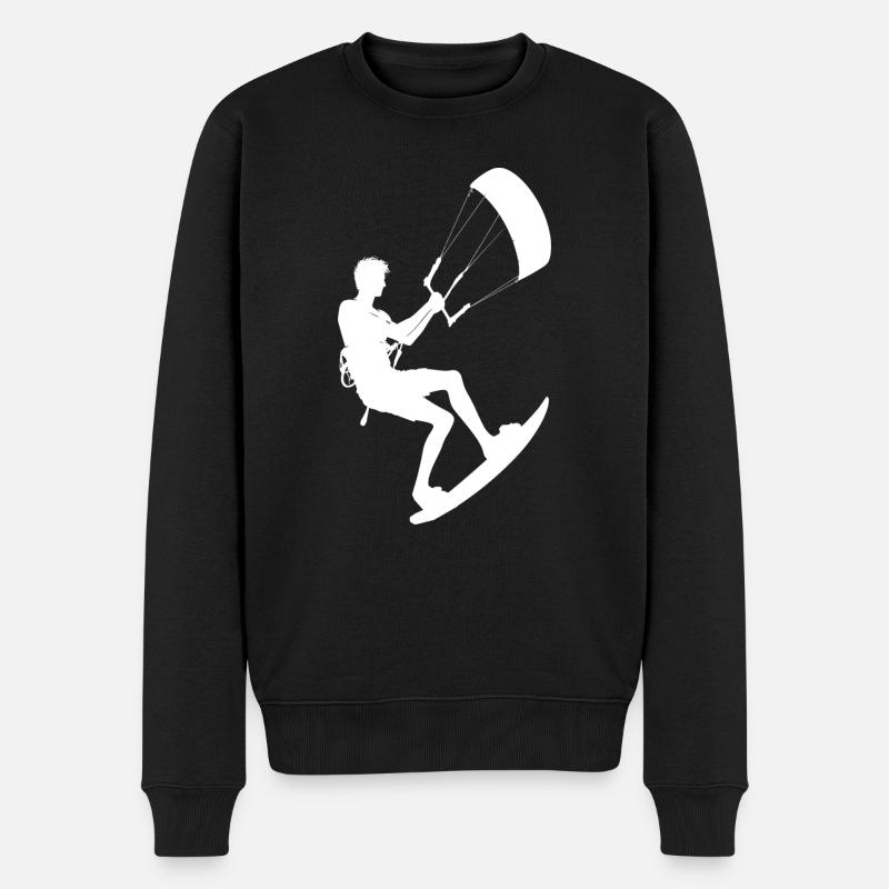 Damen Kitesurfer Kiten Kitesurfen Kitesurf - Männer Premium Bio Pullover - Schwarz