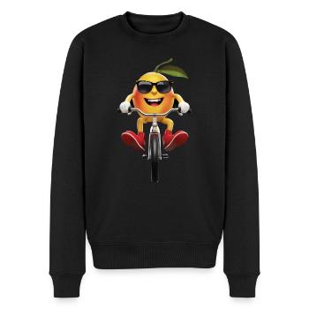 Mango Radfahren auf dem Fahrrad Geschenk - Männer Premium Bio Pullover - Schwarz - Vorne - Nico (187cm)