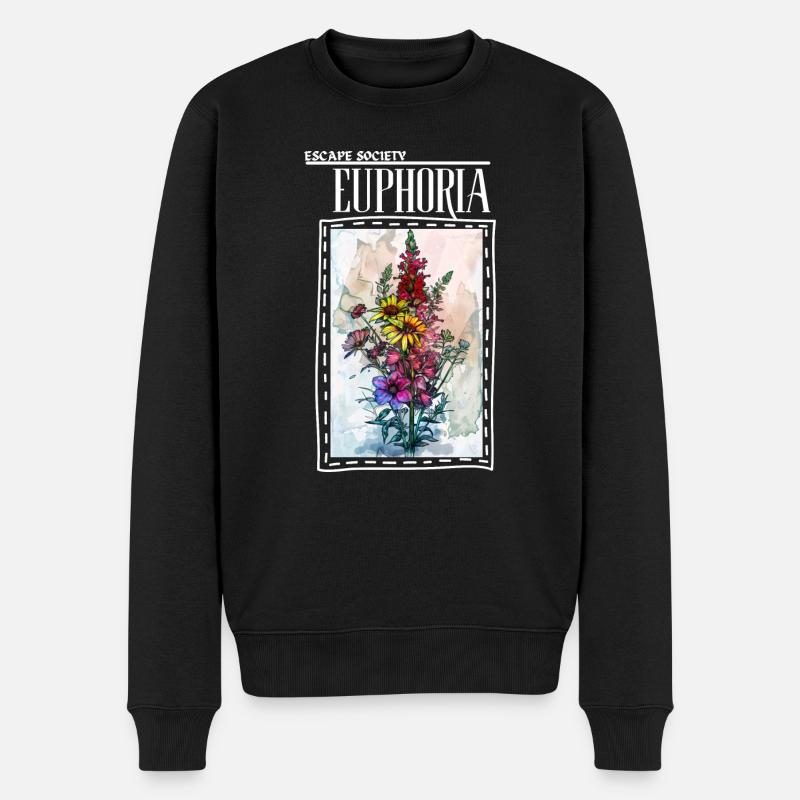Conception de fleurs d’euphorie - Escape Society - Pull Premium bio Homme - noir