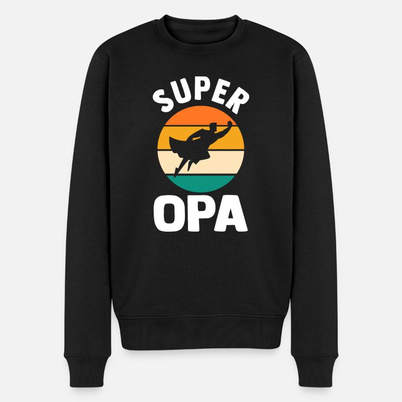Großvater Opa - Männer Premium Bio Pullover - Schwarz