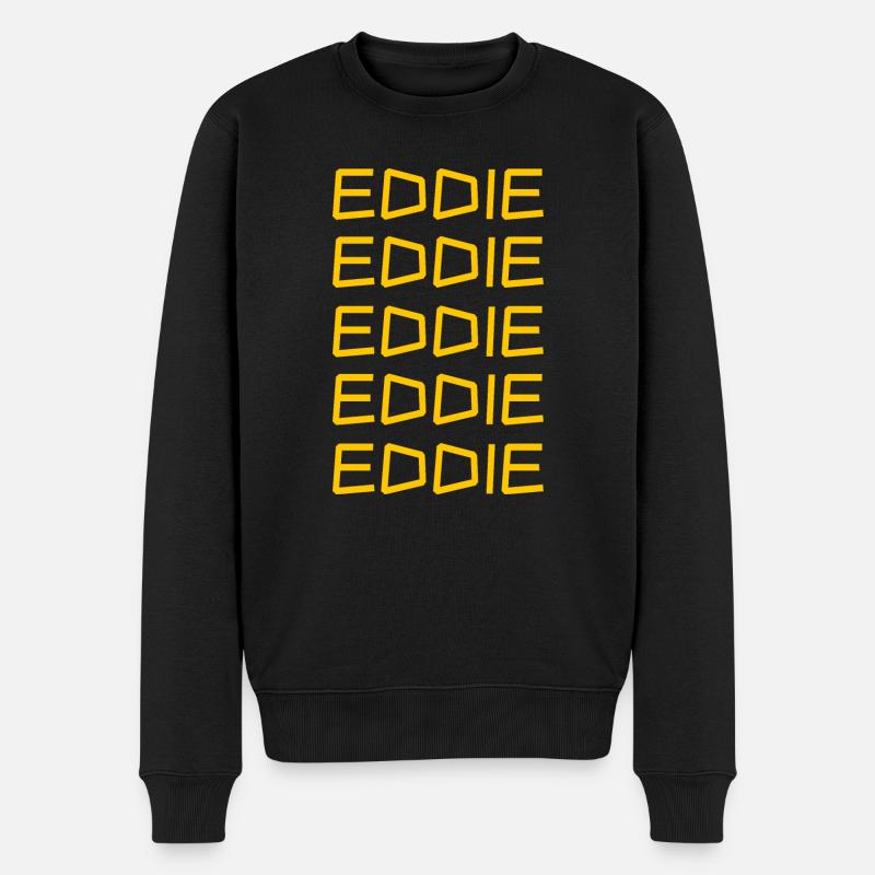 Junge Eddie - Männer Premium Bio Pullover - Schwarz