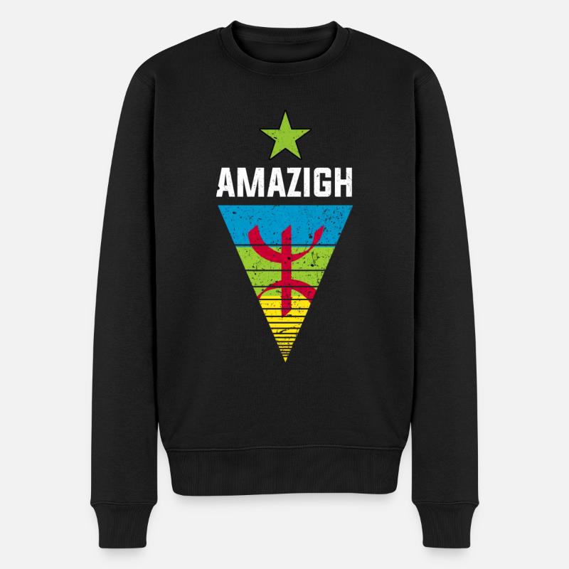 Amazigh - Männer Premium Bio Pullover - Schwarz