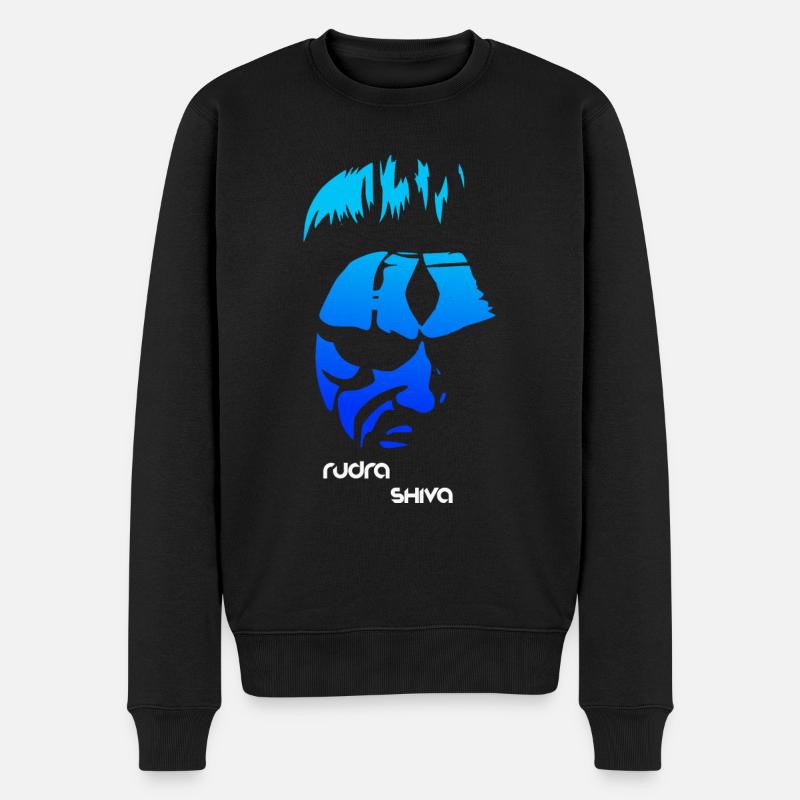 Visage de Rudra Shiva - Pull Premium bio Homme - noir