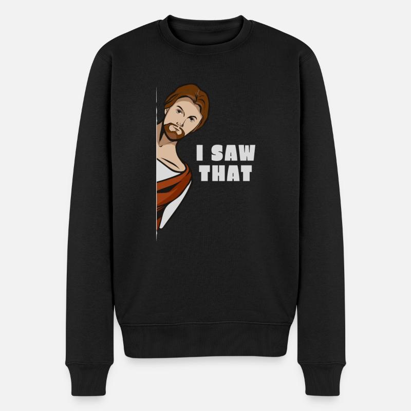 Jésus Meme J’ai vu ce sarcasme - Pull Premium bio Homme - noir