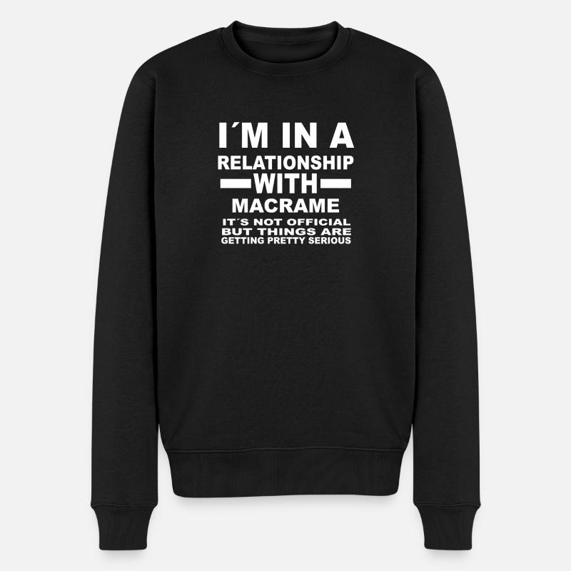relationship with MACRAME - Männer Premium Bio Pullover - Schwarz
