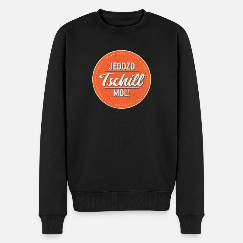 Tschill mol - Männer Premium Bio Pullover - Schwarz