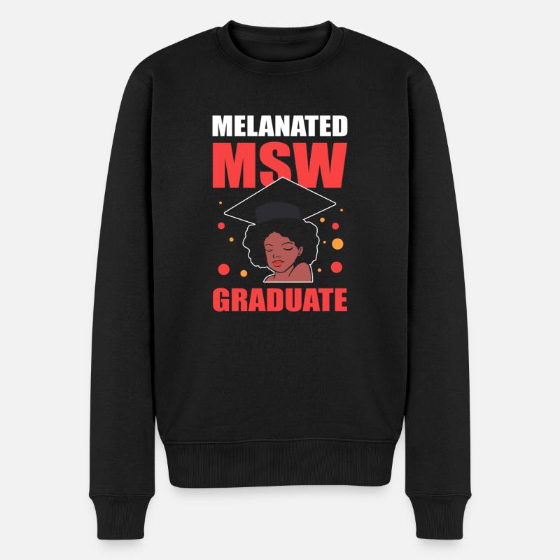 Master Studium Abschlussfeier Afro - Männer Premium Bio Pullover - Schwarz