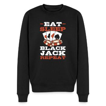 Blackjack Black Jack - Männer Premium Bio Pullover - Schwarz - Vorne - Nico (187cm)